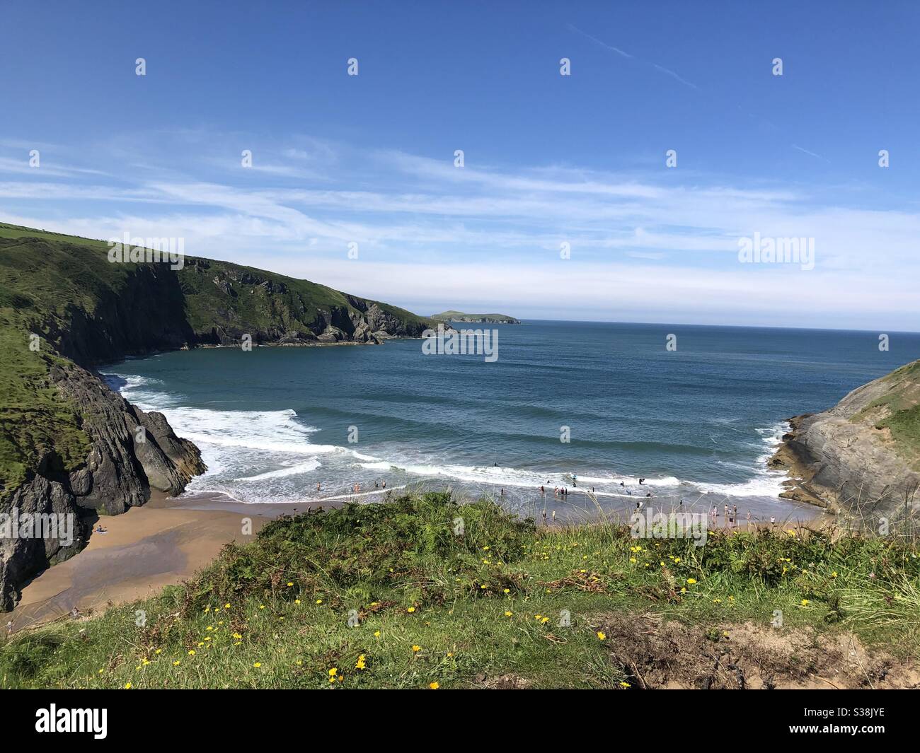 Mwnt spiaggia a Ceredigion, galles occidentale Foto Stock