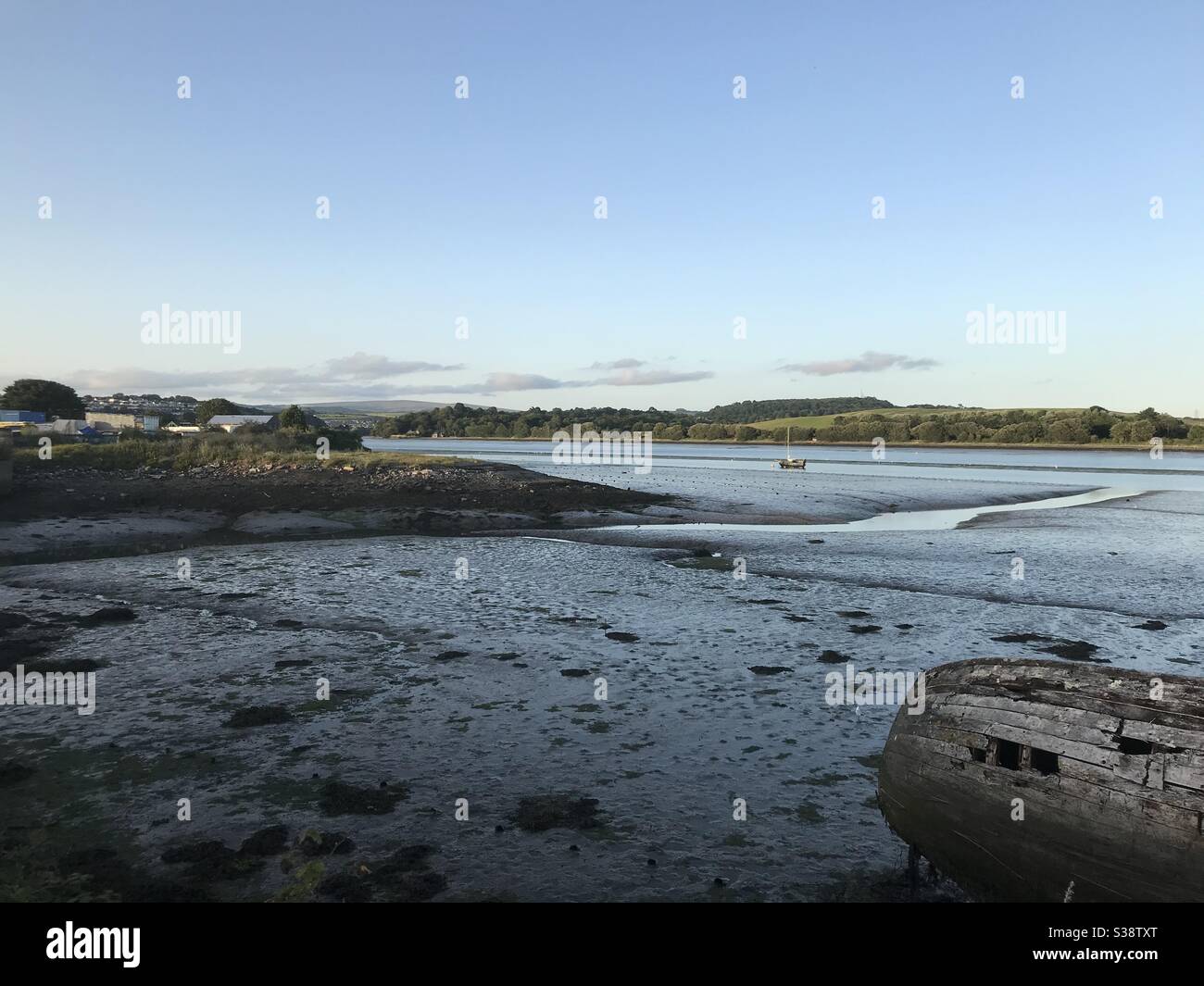 River Plym a Low Tide, Plymouth Foto Stock