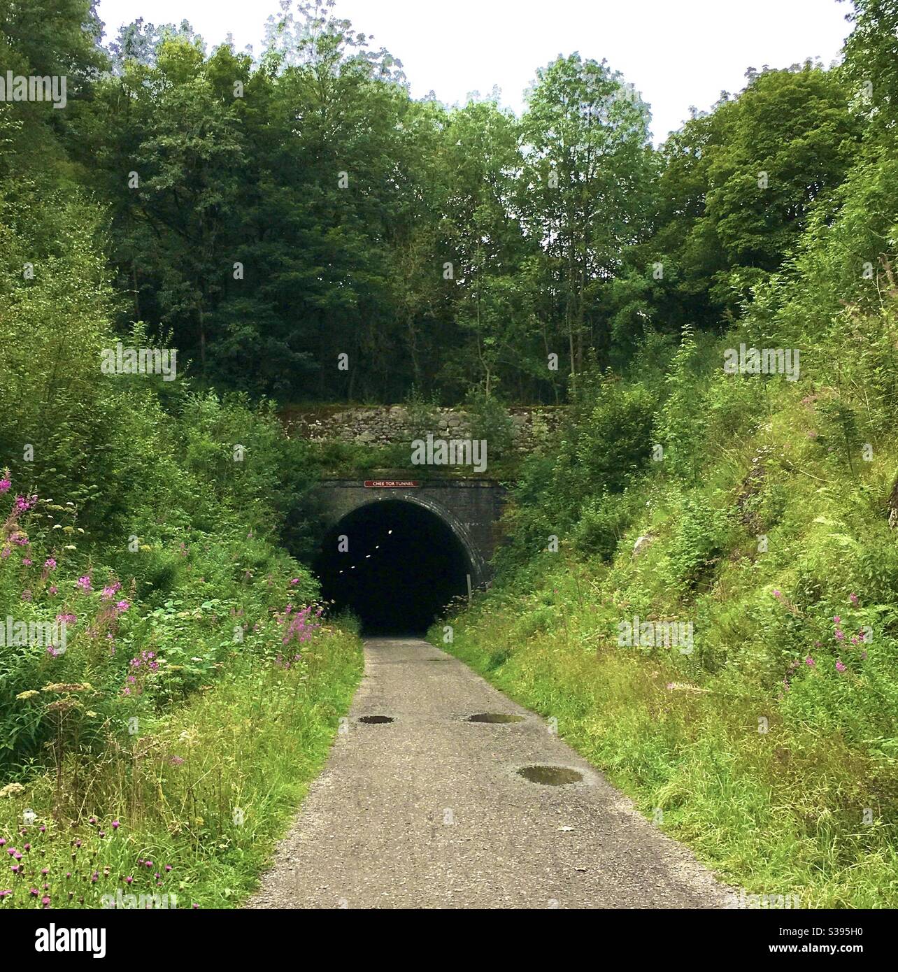 Monsal Trail linea ferroviaria disutilizzata Foto Stock