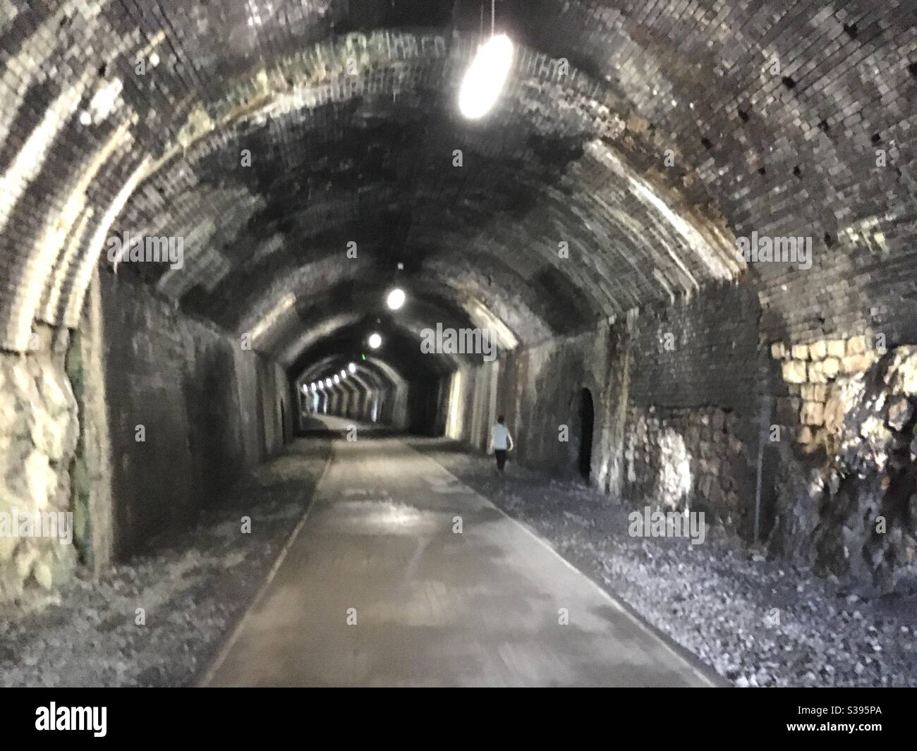 Monsal trail tunnel Foto Stock