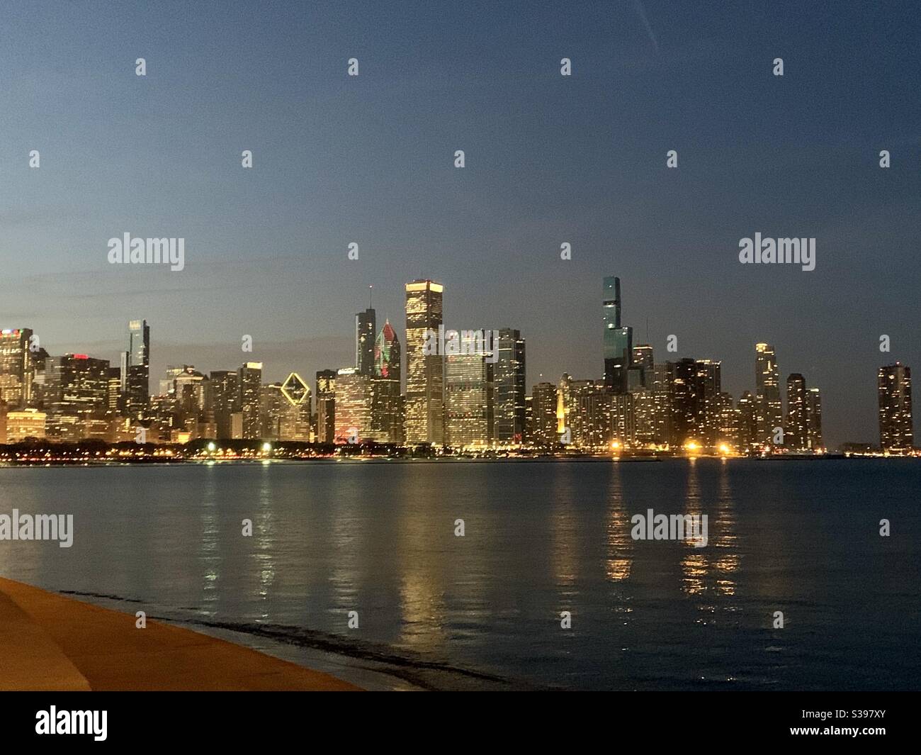 Chicago di notte Foto Stock