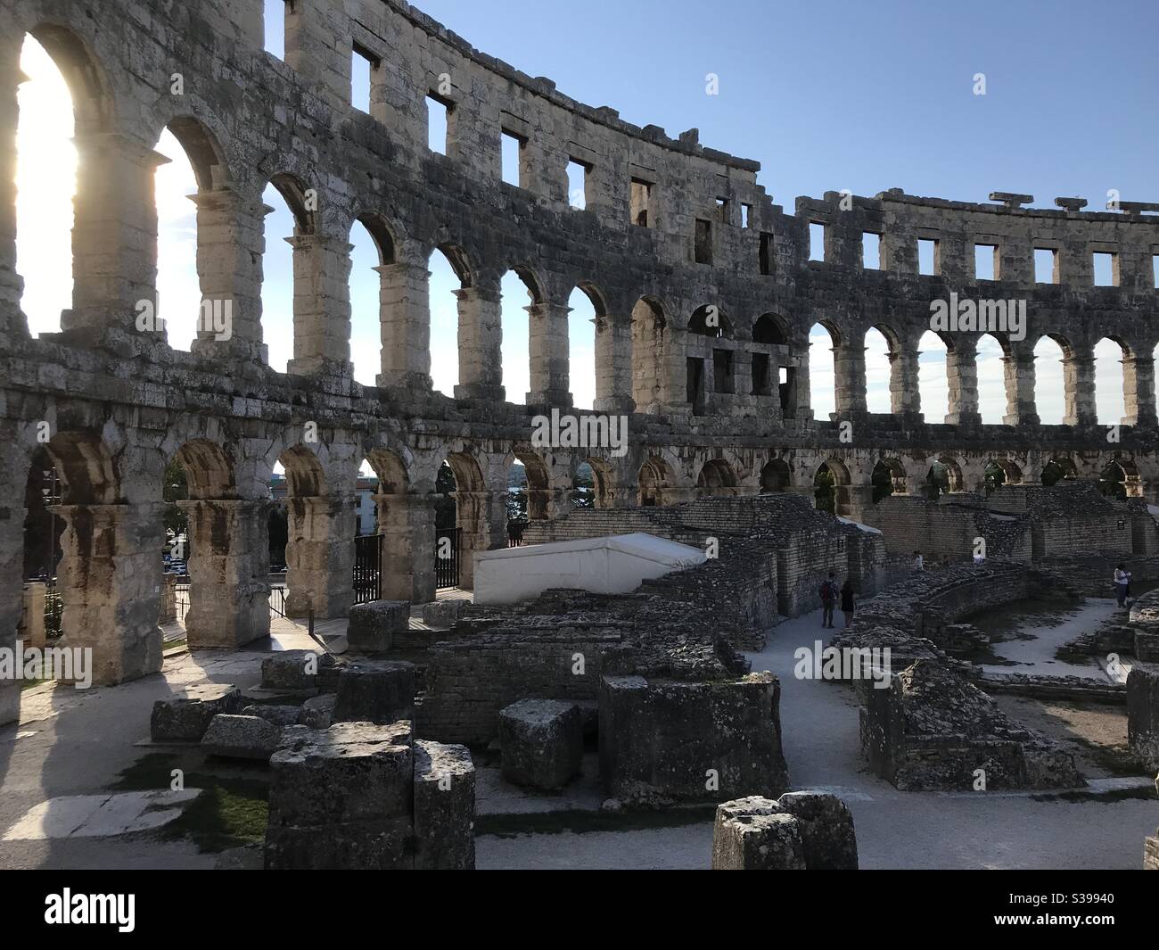 Arena romana, Pola, Croazia Foto Stock