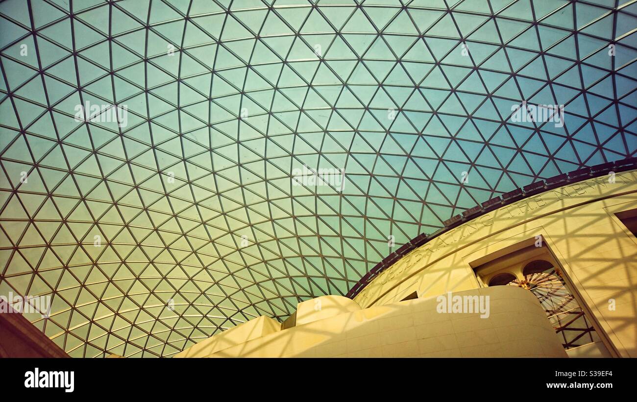 Struttura interna del tetto del British Museum, Londra. Foto Stock