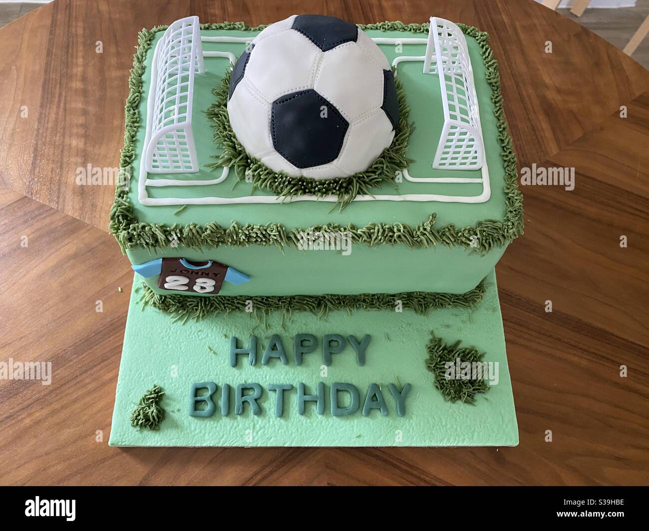 Torta di compleanno di calcio immagini e fotografie stock ad alta