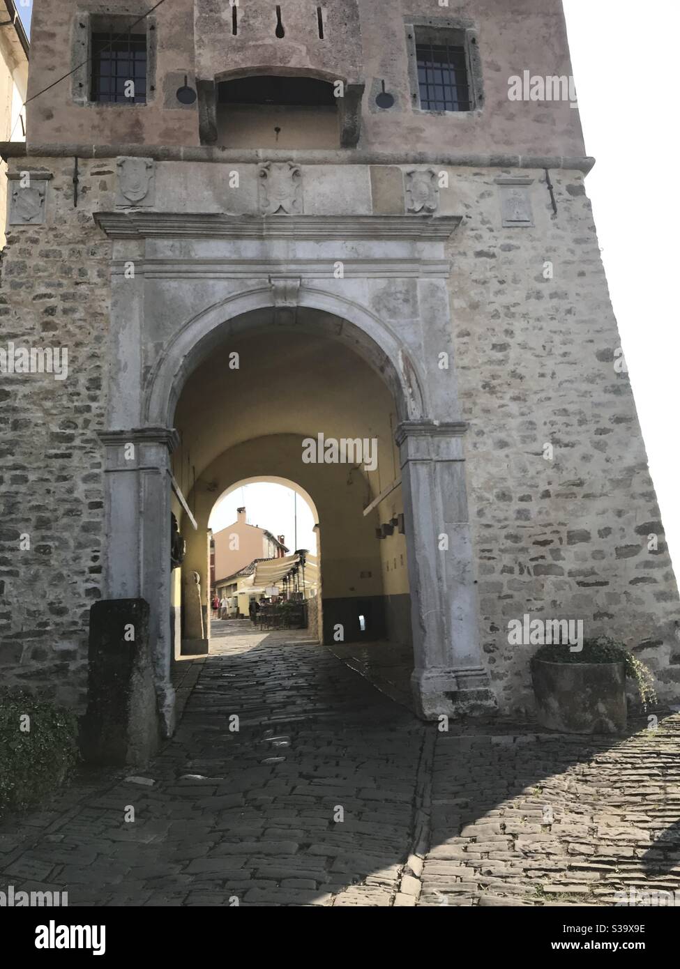 Motovun Gatehouse , Istria, Croazia Foto Stock