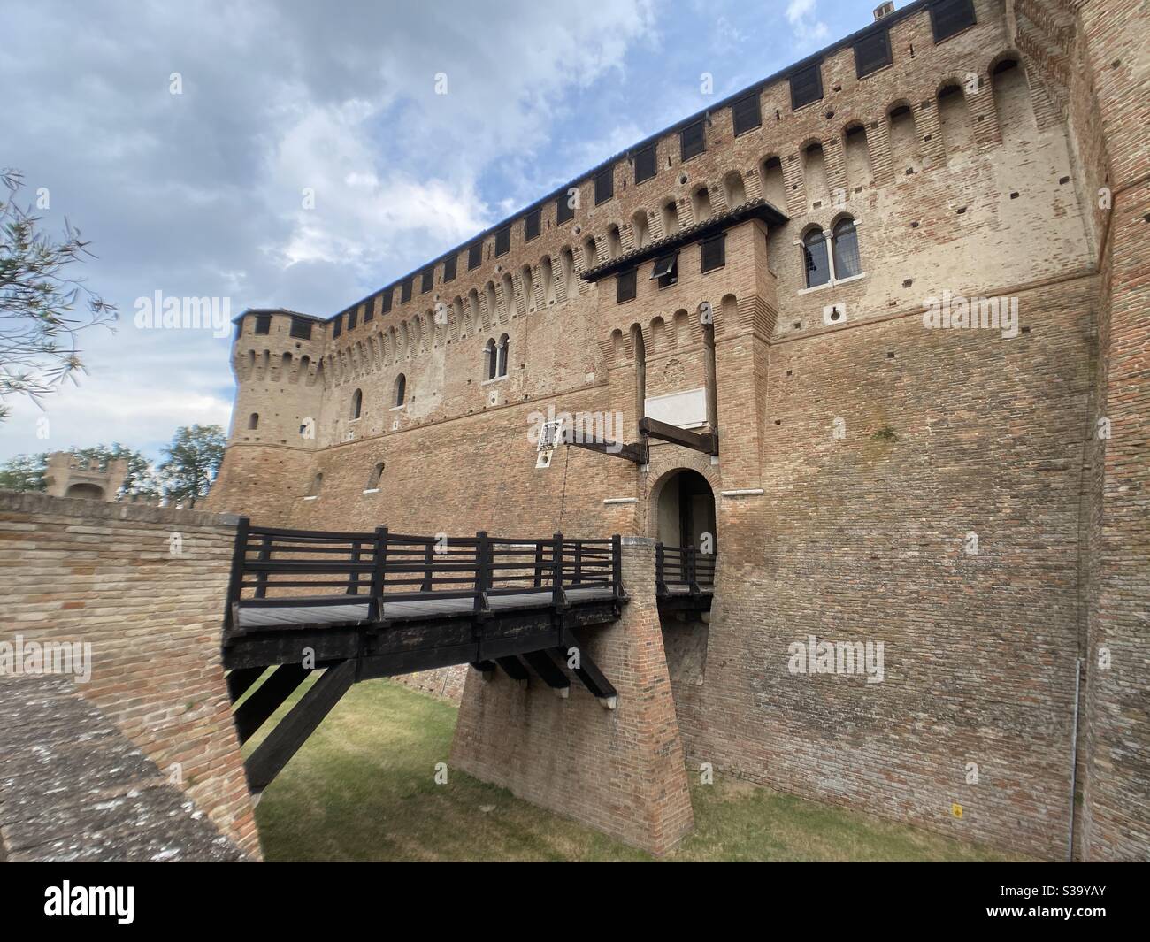 Castello di Gradara, fortezza medievale, città di Gradara, Marche, Italia Foto Stock