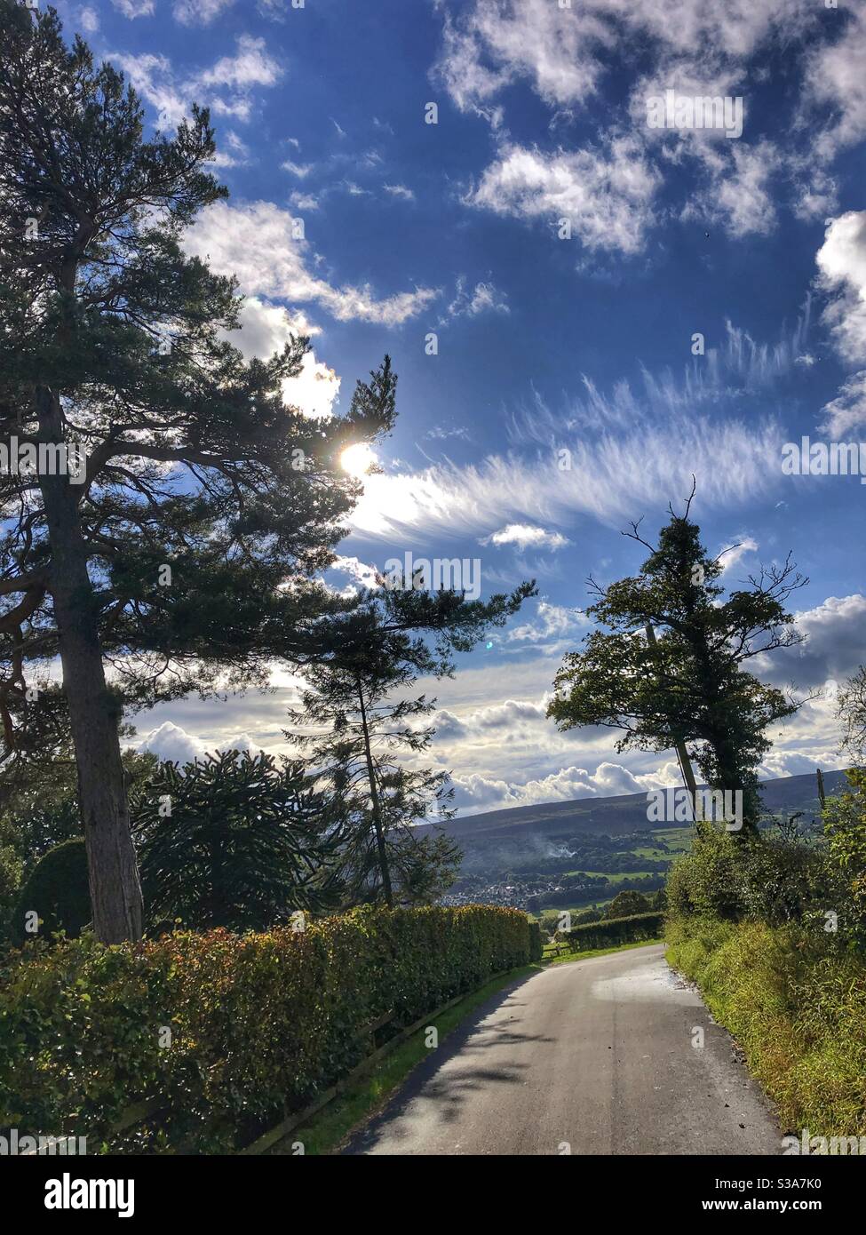 Country Lane Ilkley West Yorkshire Foto Stock