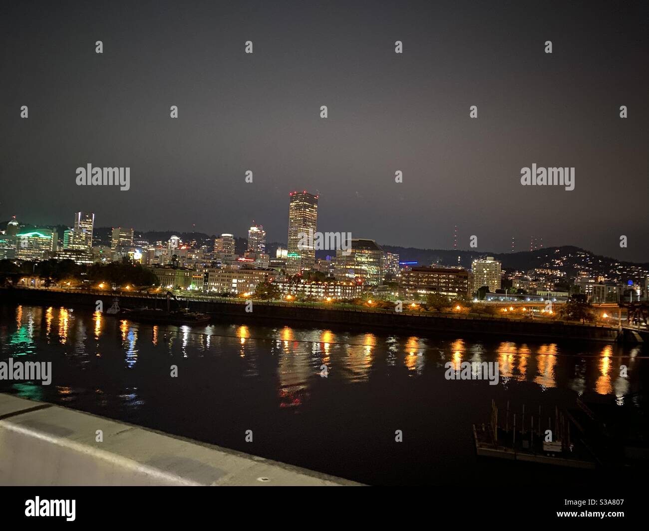 Questa splendida vista dalla città di Portland nite tempo. Foto Stock