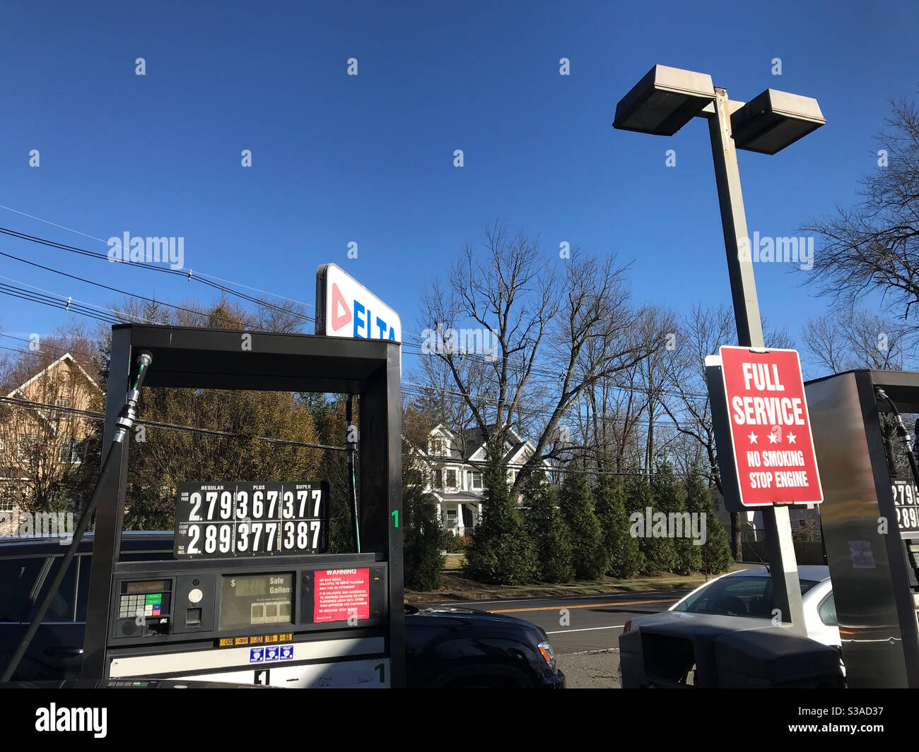 Pompe per stazioni di gas Delta nel New Jersey USA Foto Stock