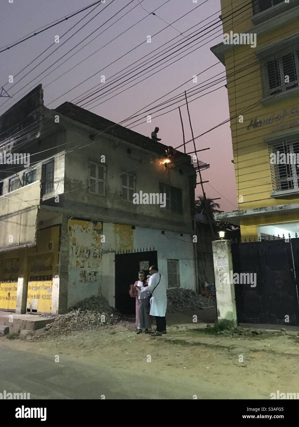 Tramonto a Kolkata, in giro Foto Stock