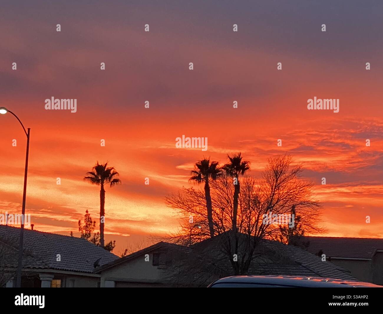 Splendido tramonto a Las Vegas, Nevada Foto Stock