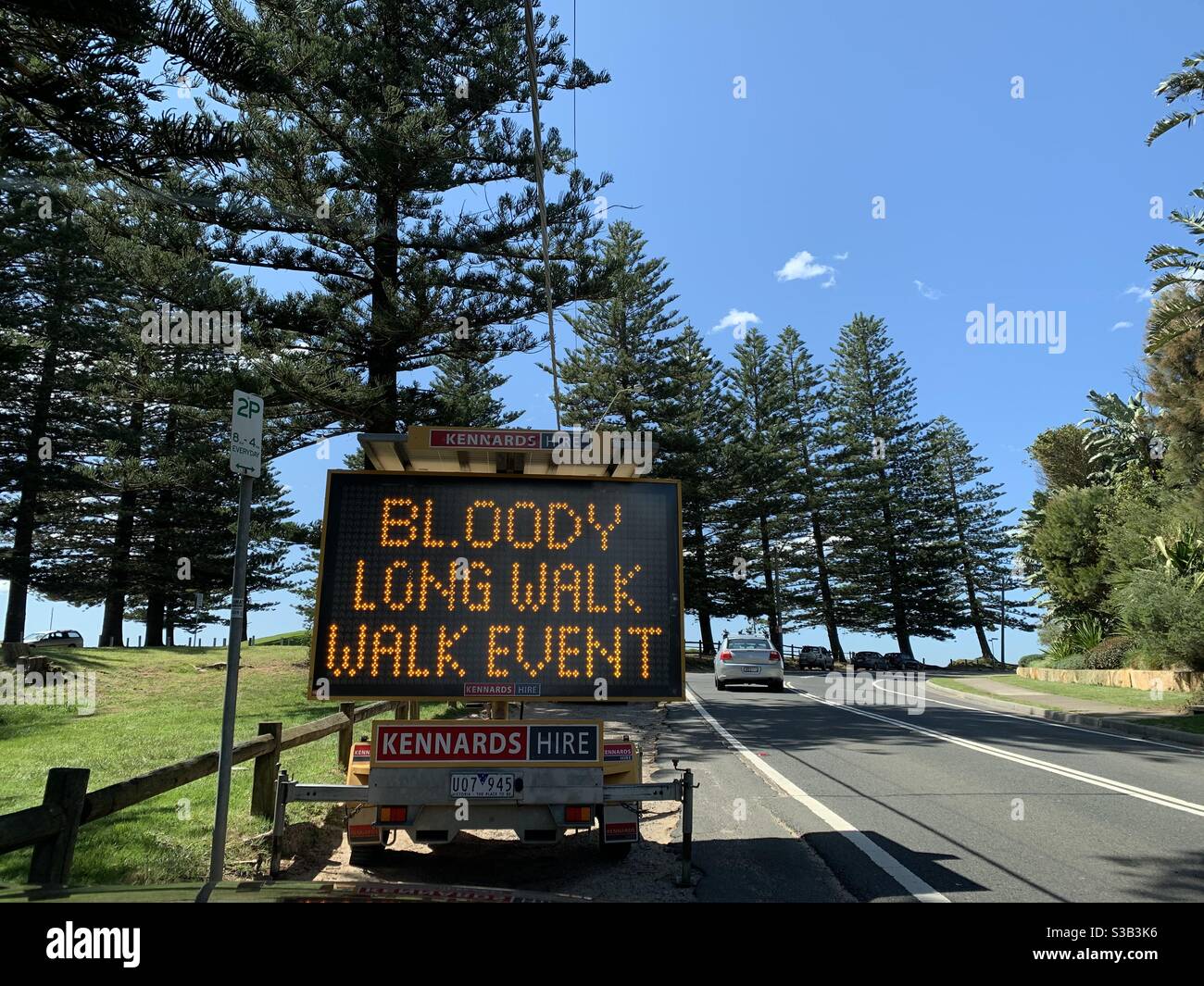 Evento Bloody Long Walk - segno digitale Foto Stock