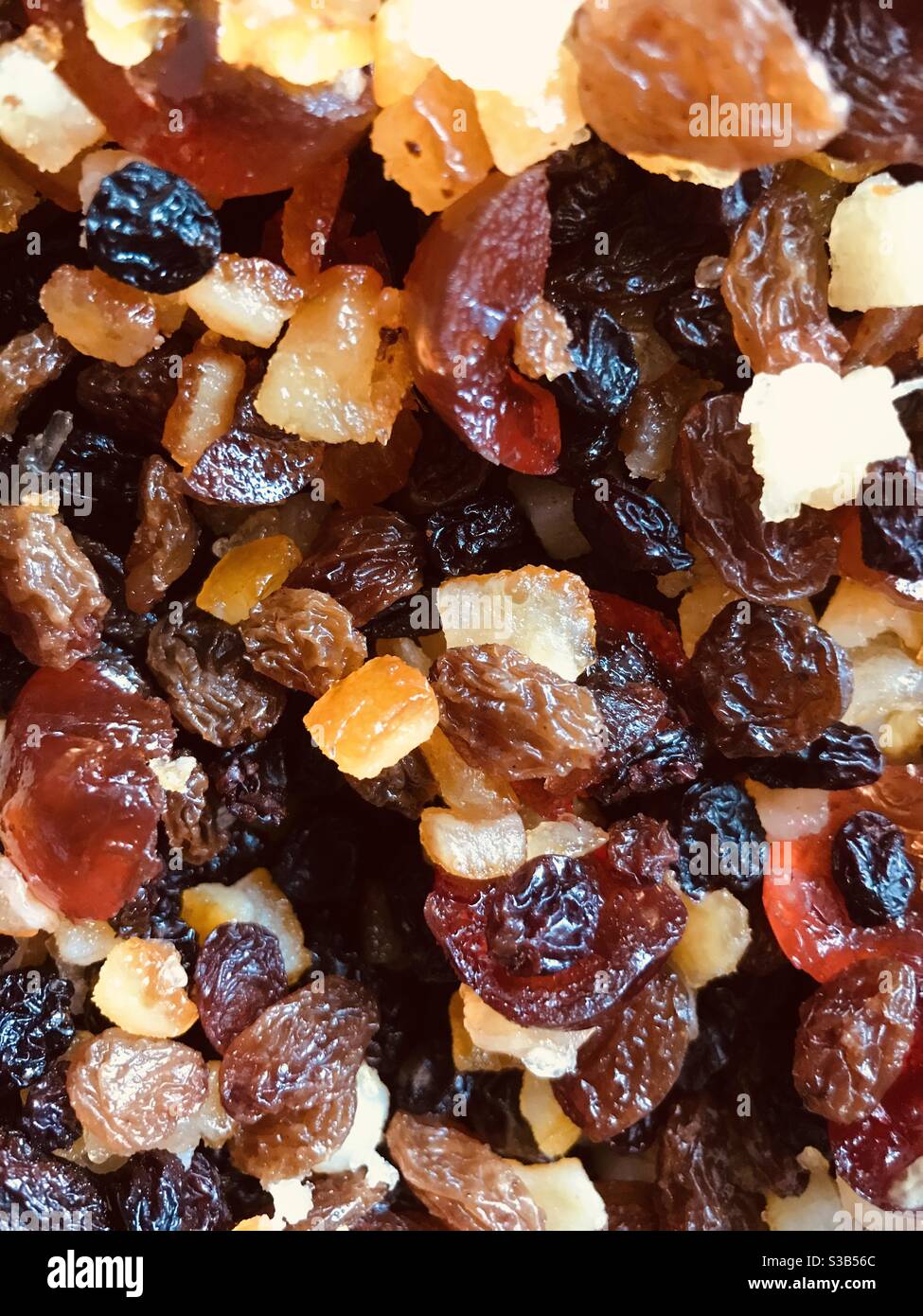Frutta secca ingredienti torta di Natale - Immagine stock catturata con smartphone