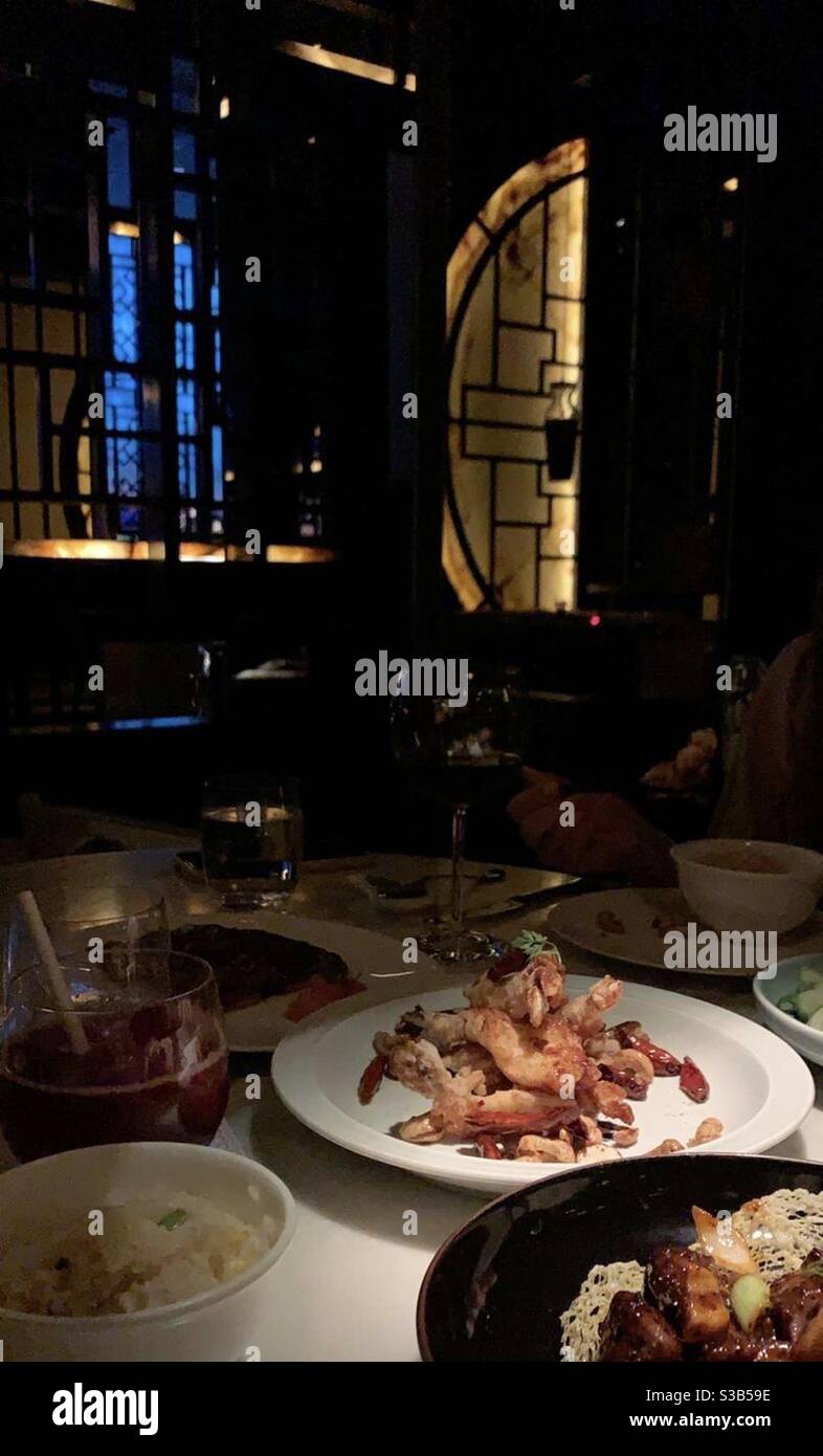 Cena al ristorante Hakkasan Doha in Qatar Foto Stock