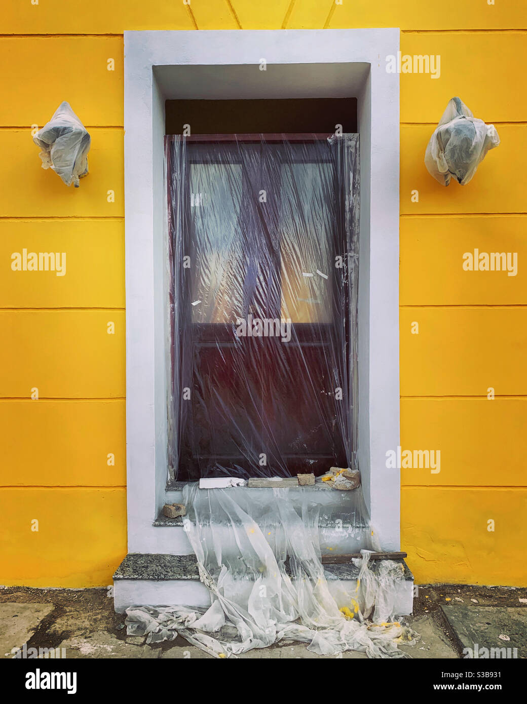 Lavori di ristrutturazione Foto Stock