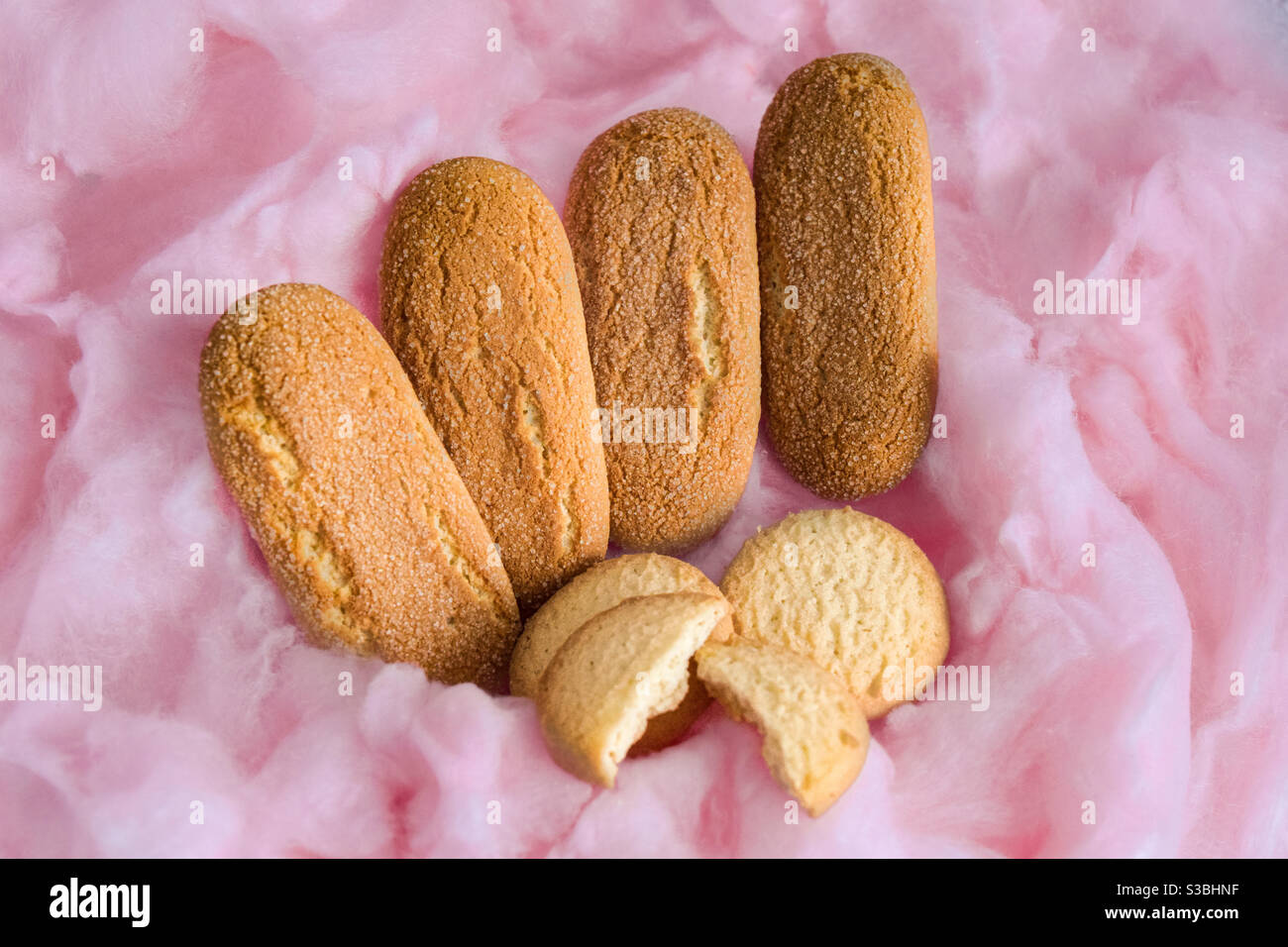 Diversi biscotti di mais con uova e cioccolato Foto Stock