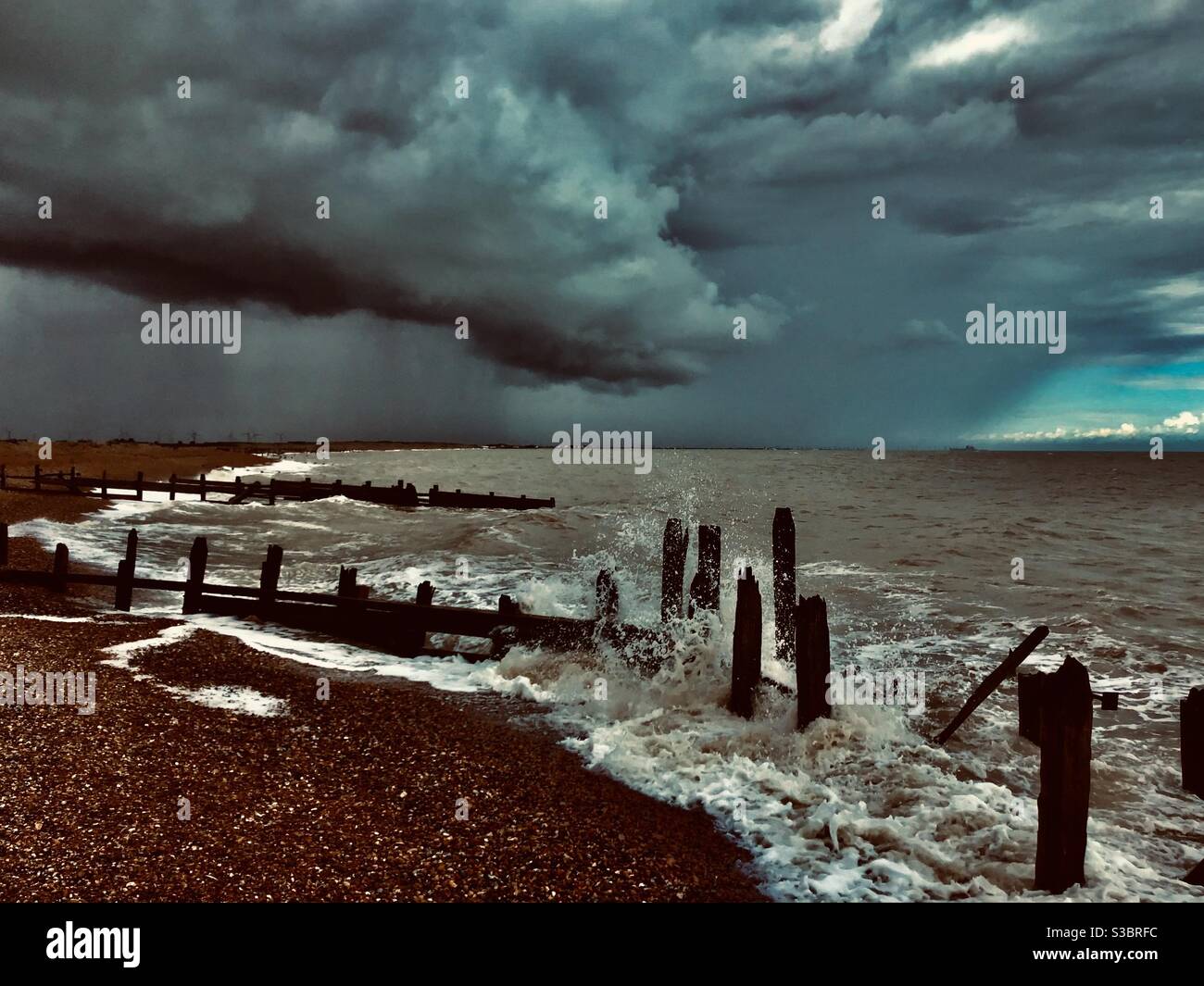 Tempesta Sussex Coast Foto Stock