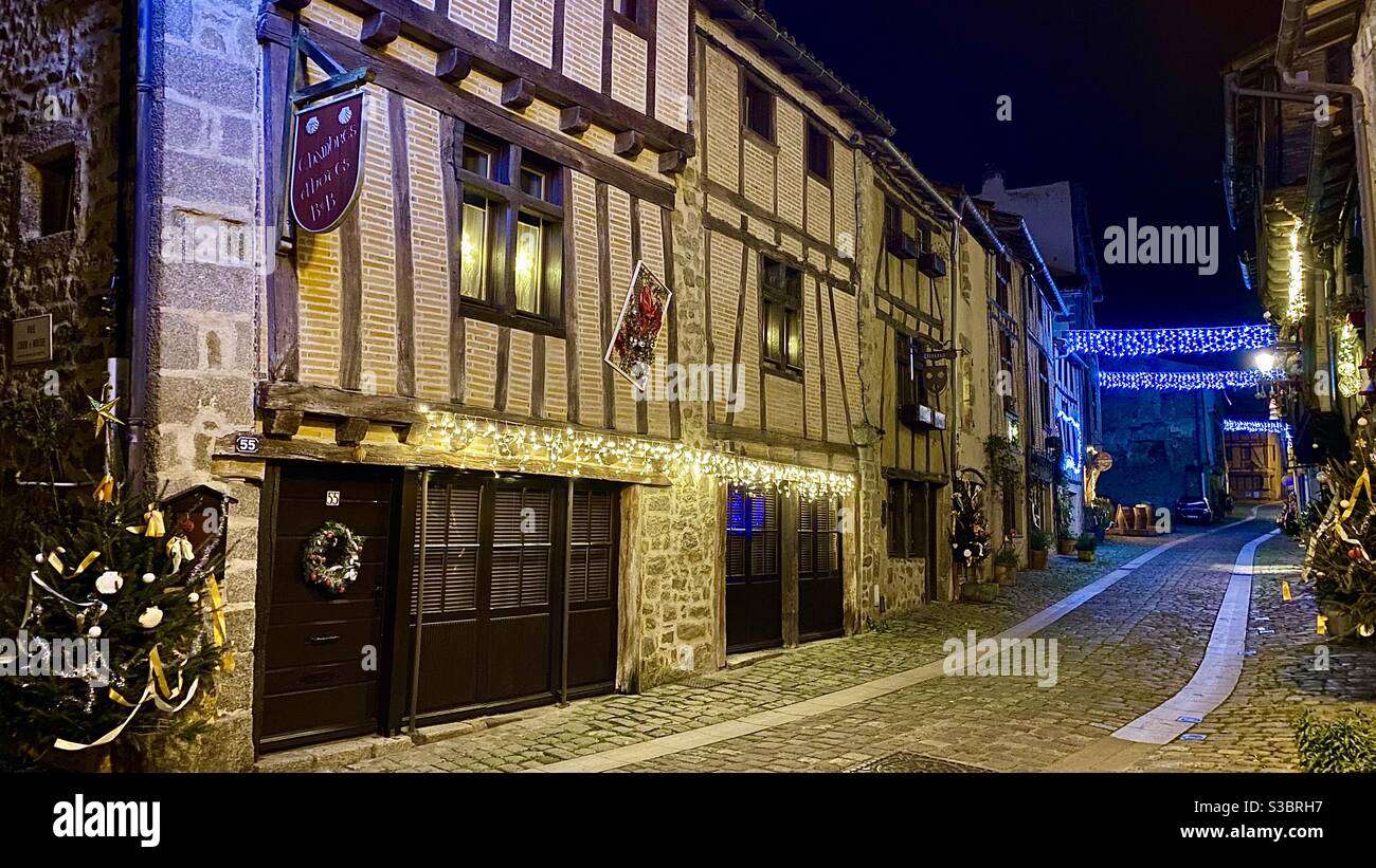 Decorazioni natalizie Parthenay Francia Foto Stock