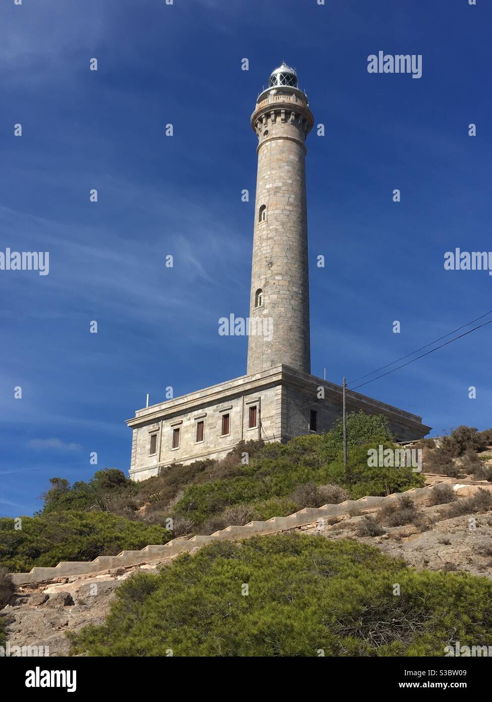 Faro a Cabo de Palos, Cartagena, Spagna Foto Stock