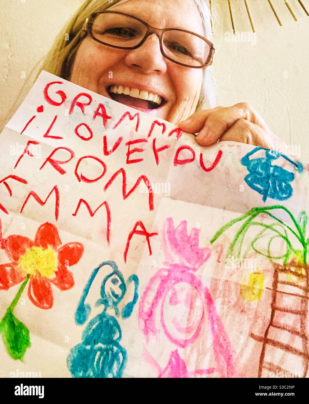 Lettera d'amore del bambino Foto Stock
