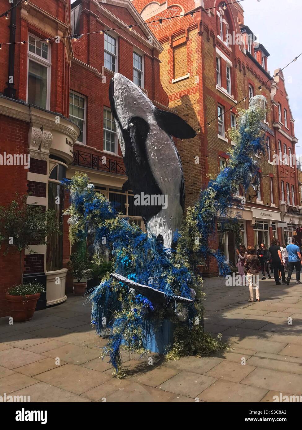 Killer Whale per Chelsea a Bloom, 2019, Pavilion Road, Chelsea, Regno Unito Foto Stock