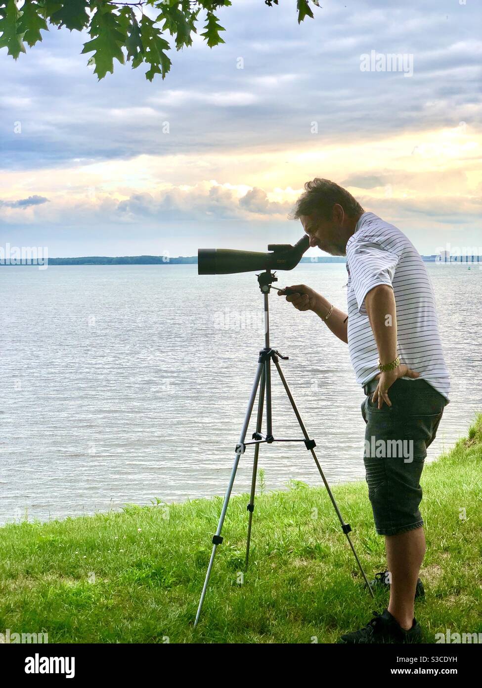 Observation sur le fleuve St-Laurent Foto Stock