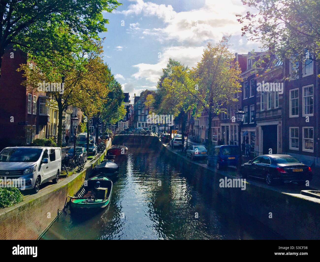 Canal in Amsterdam Foto Stock