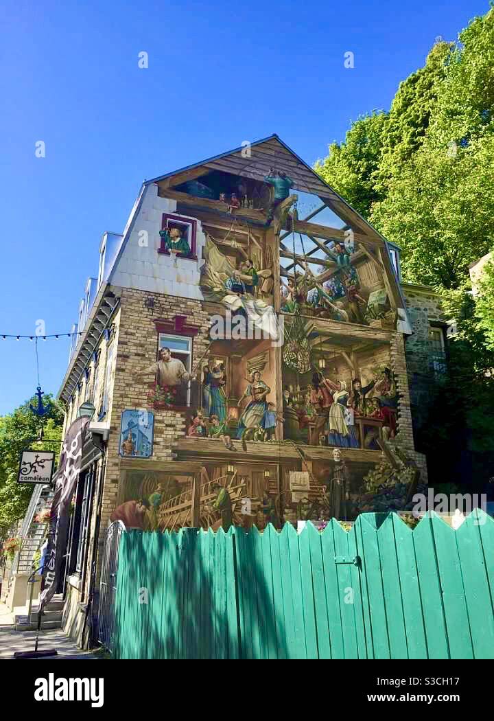la Fresque du petit-champlain, Quebec, Canada - Immagine stock catturata con smartphone