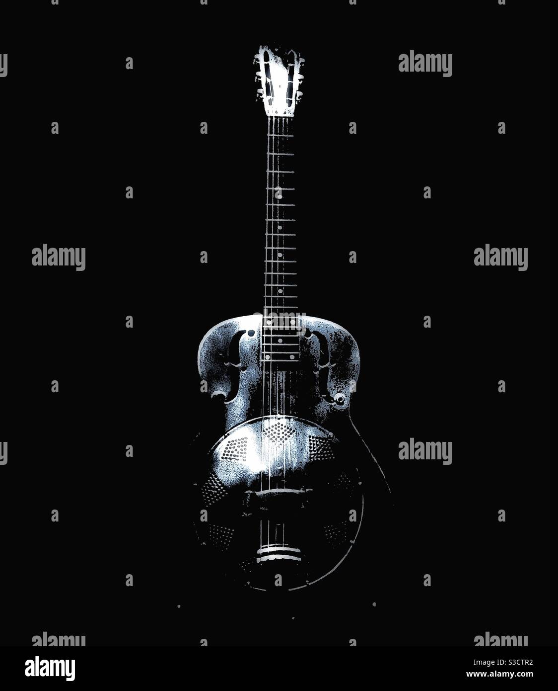 Chitarra in acciaio. - Immagine stock catturata con smartphone