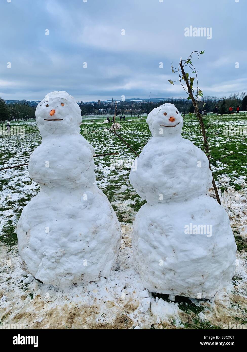 Onorevole e onorevole Snowman Foto Stock