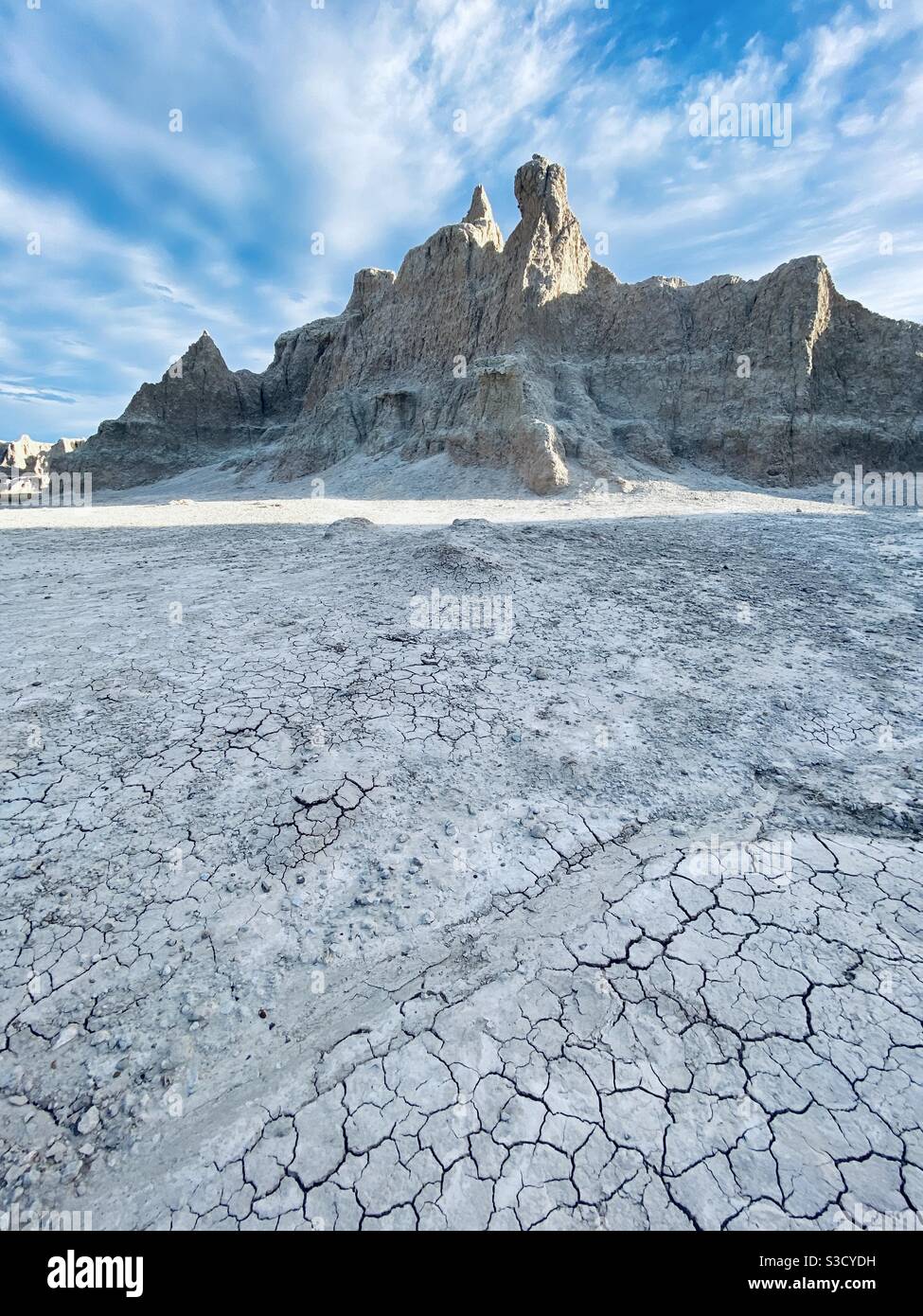 Formazioni rocciose nelle Badlands, South Dakota, USA Foto Stock