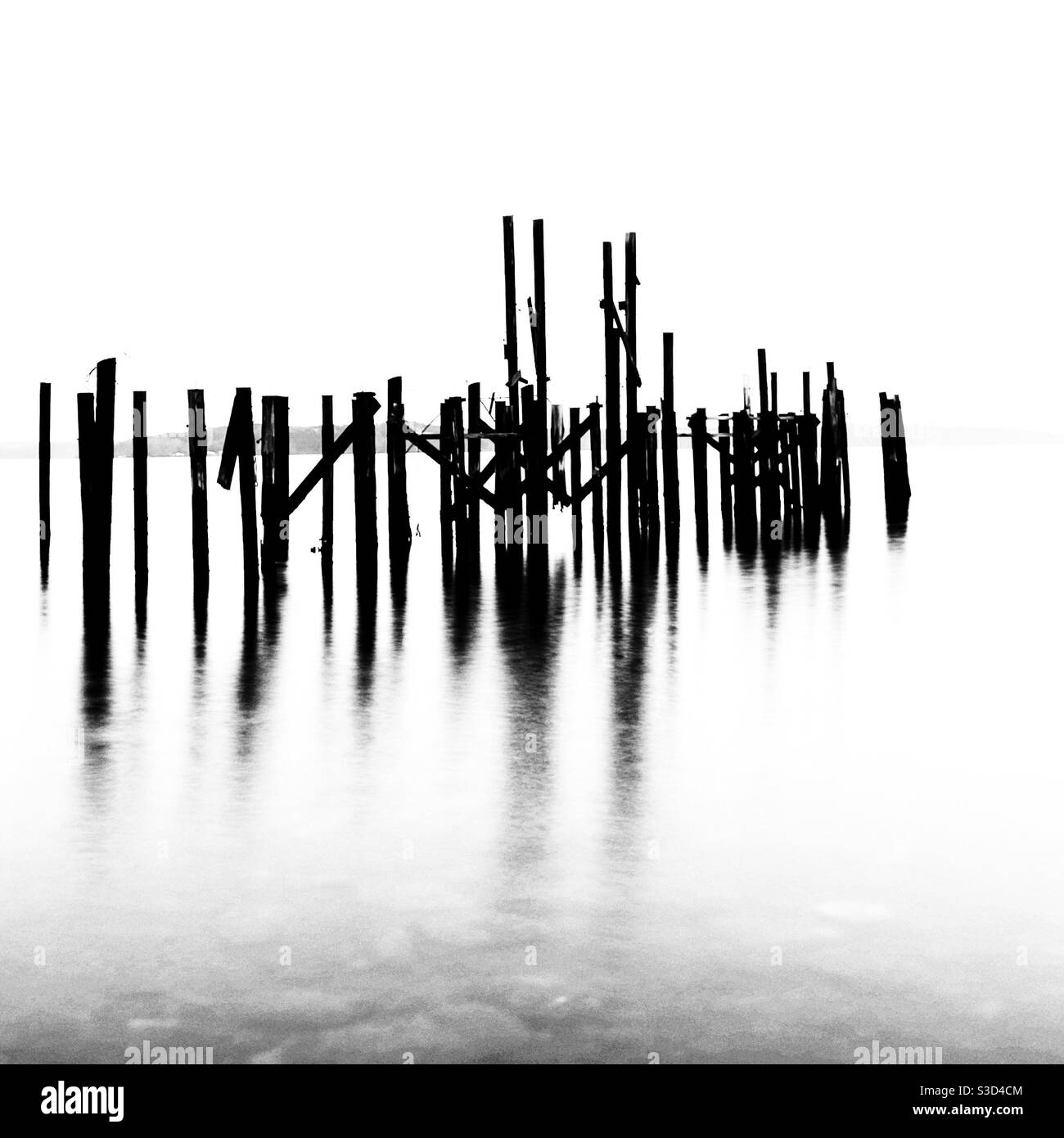 Resti del vecchio molo a Tacoma, washington Foto Stock