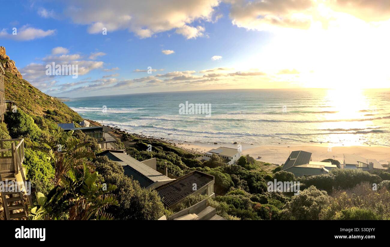 Tramonto a Misty Cliffs, Scarborough, Città del Capo, Sud Africa Foto Stock