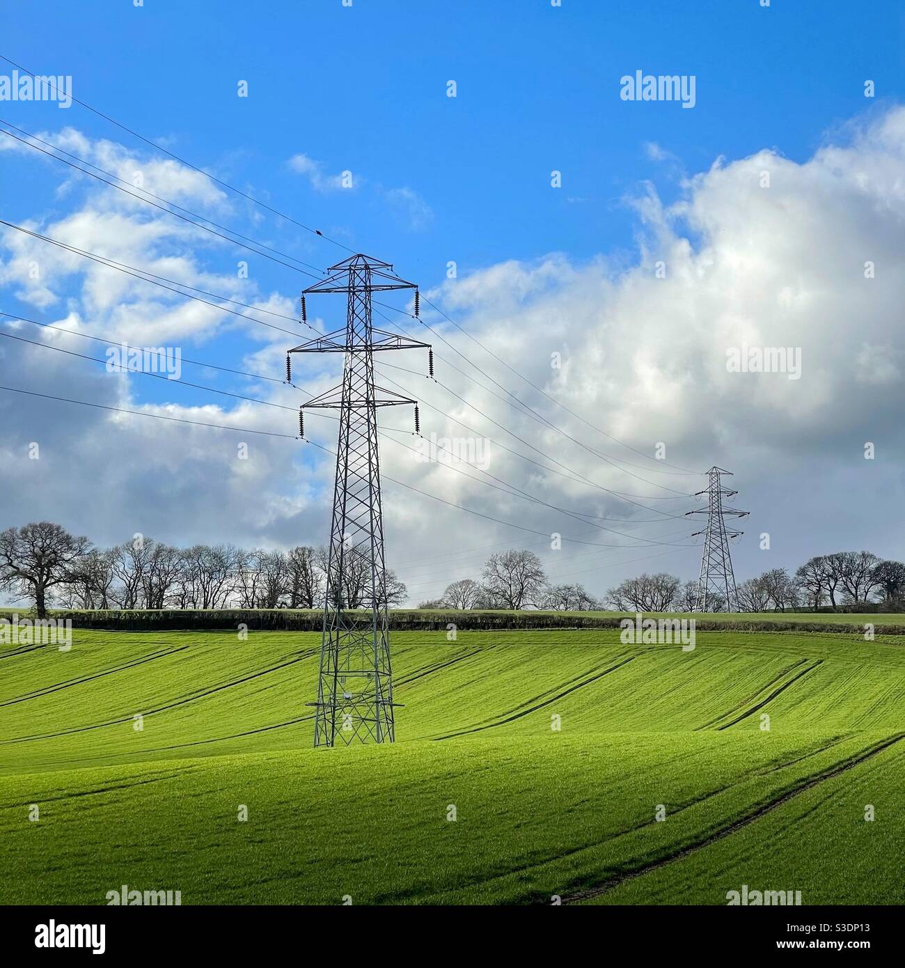 Linee di alimentazione. - Immagine stock catturata con smartphone