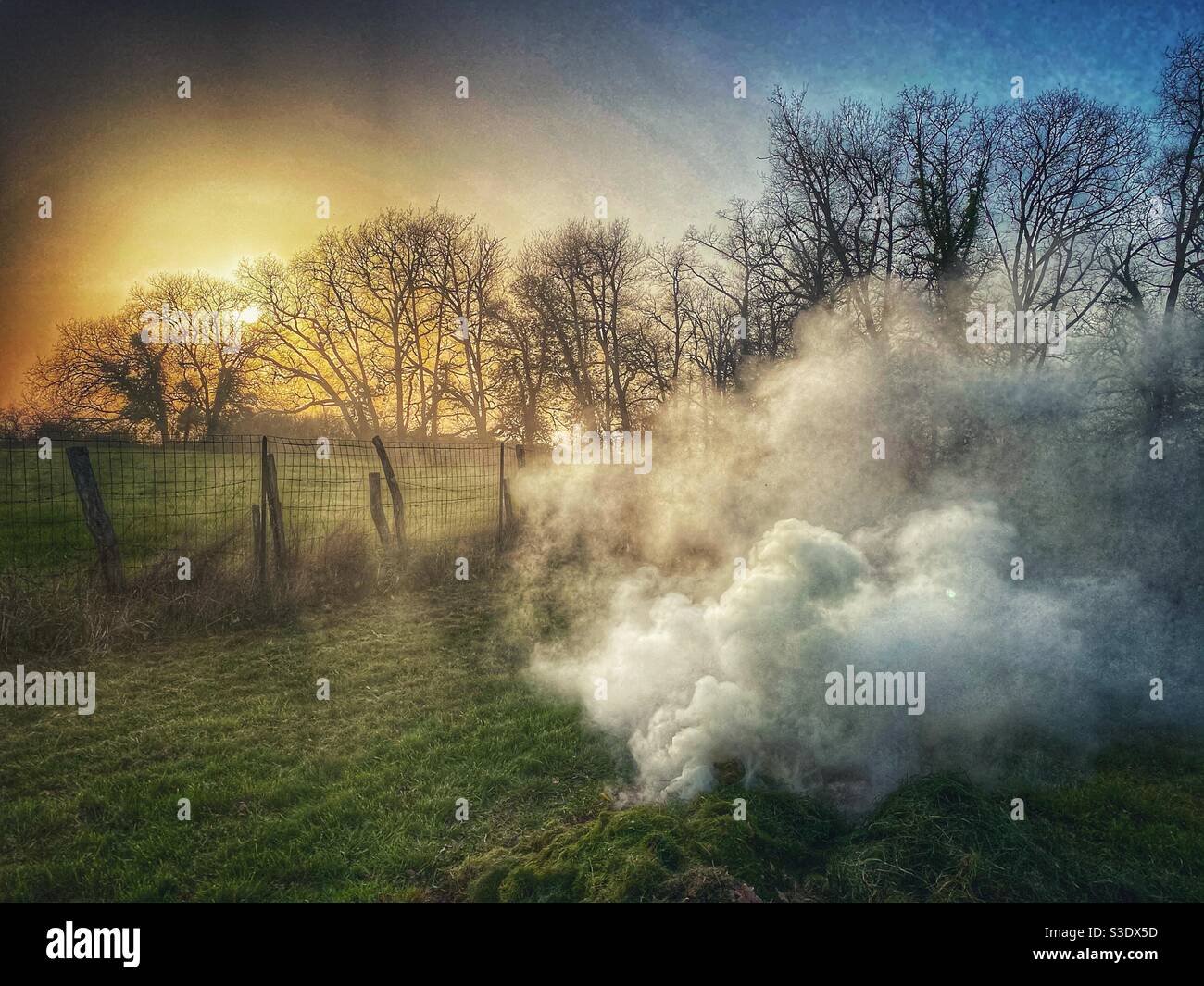 Falò serale - Immagine stock catturata con smartphone