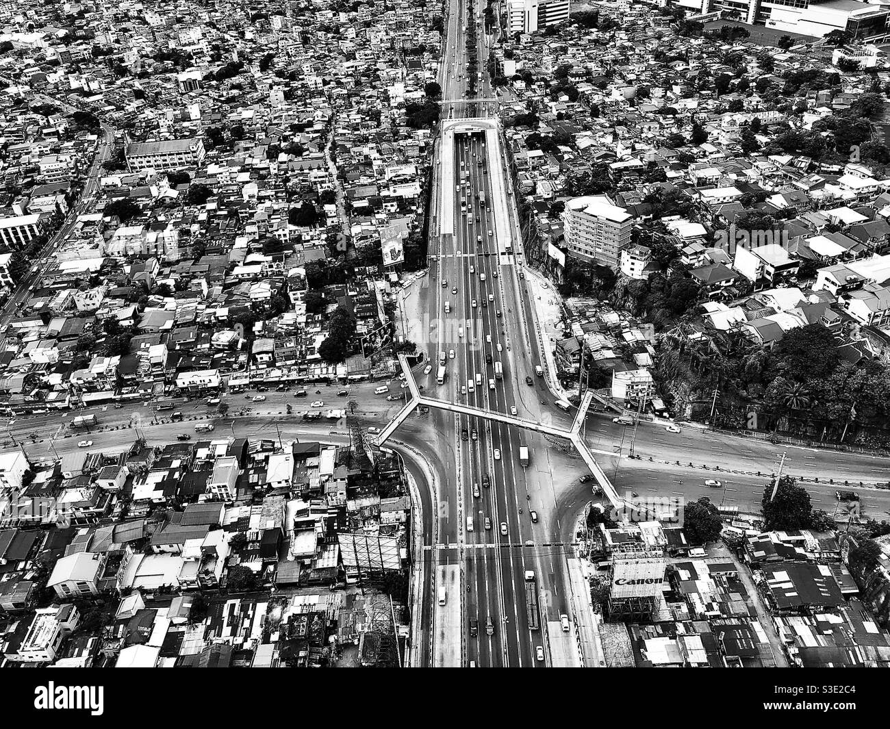 Una foto aerea di una città a Manila , Filippine Foto Stock