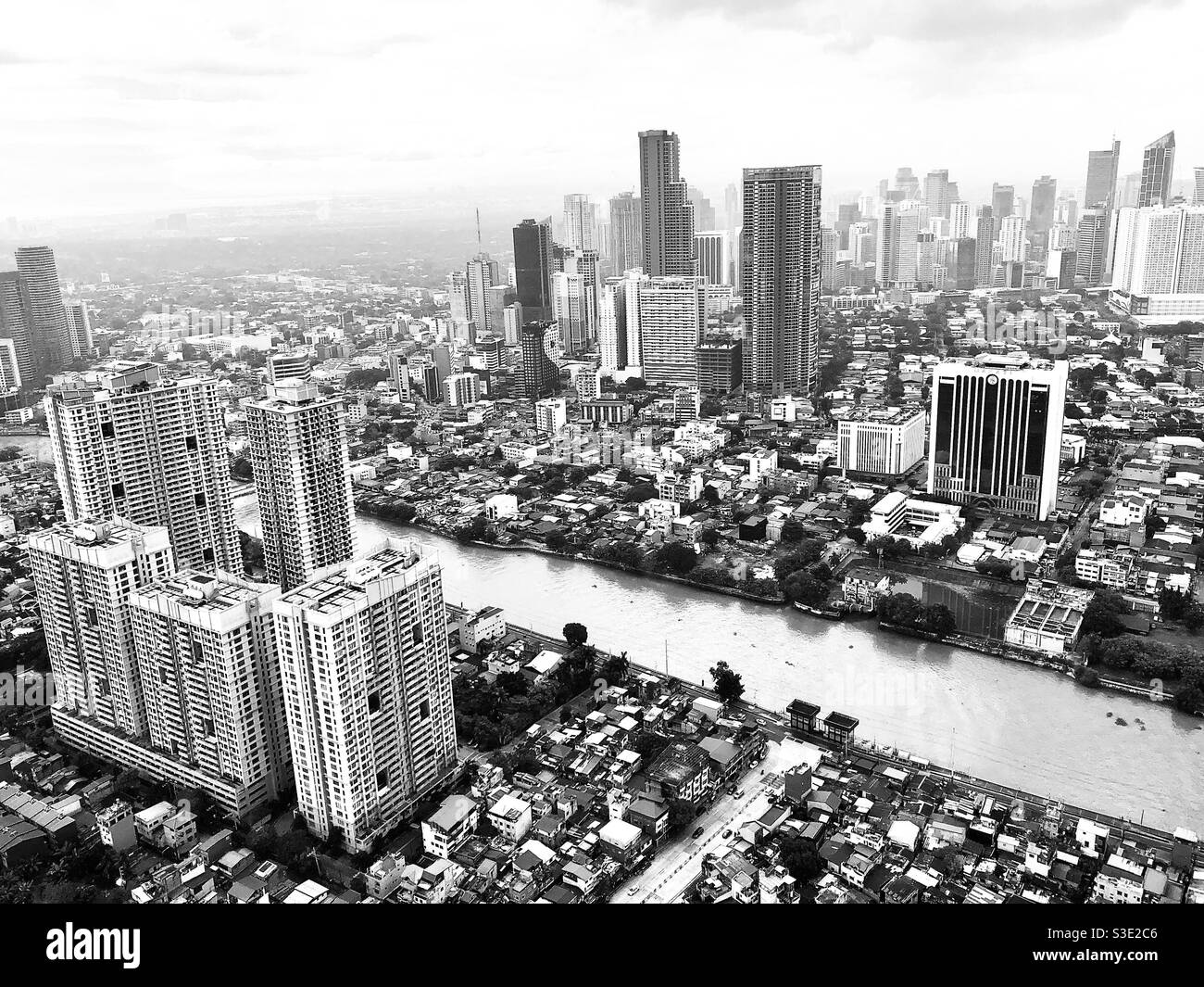 Una foto aerea di una città di Manila, Filippine Foto Stock
