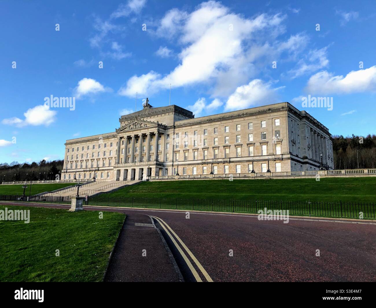 Parlamento edifici, Stormont, Belfast, Irlanda del Nord Foto Stock