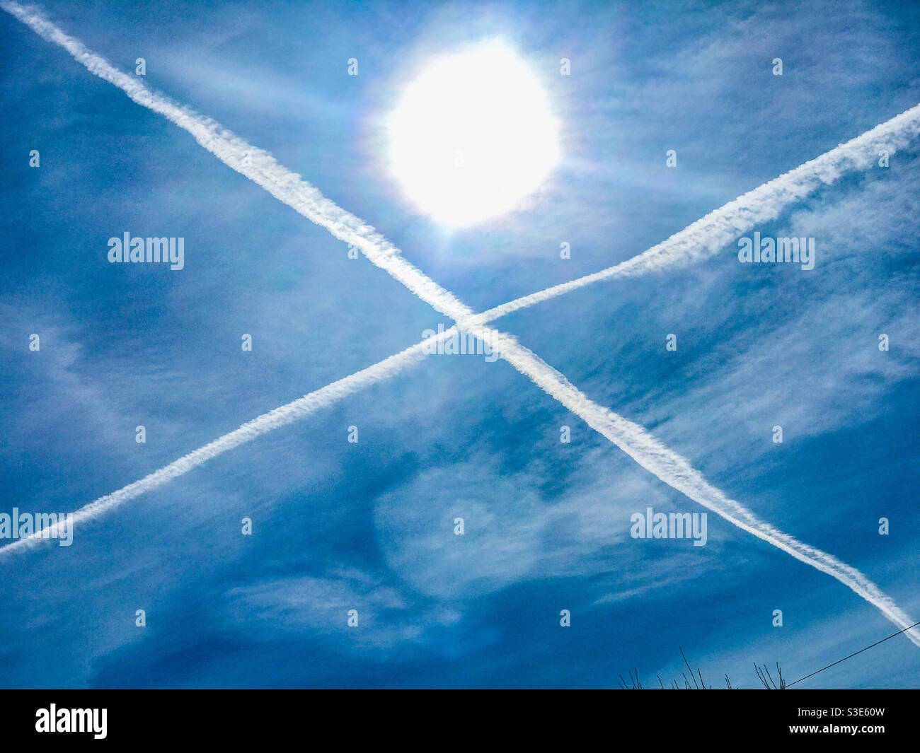 Una bandiera scozzese nel cielo Foto Stock