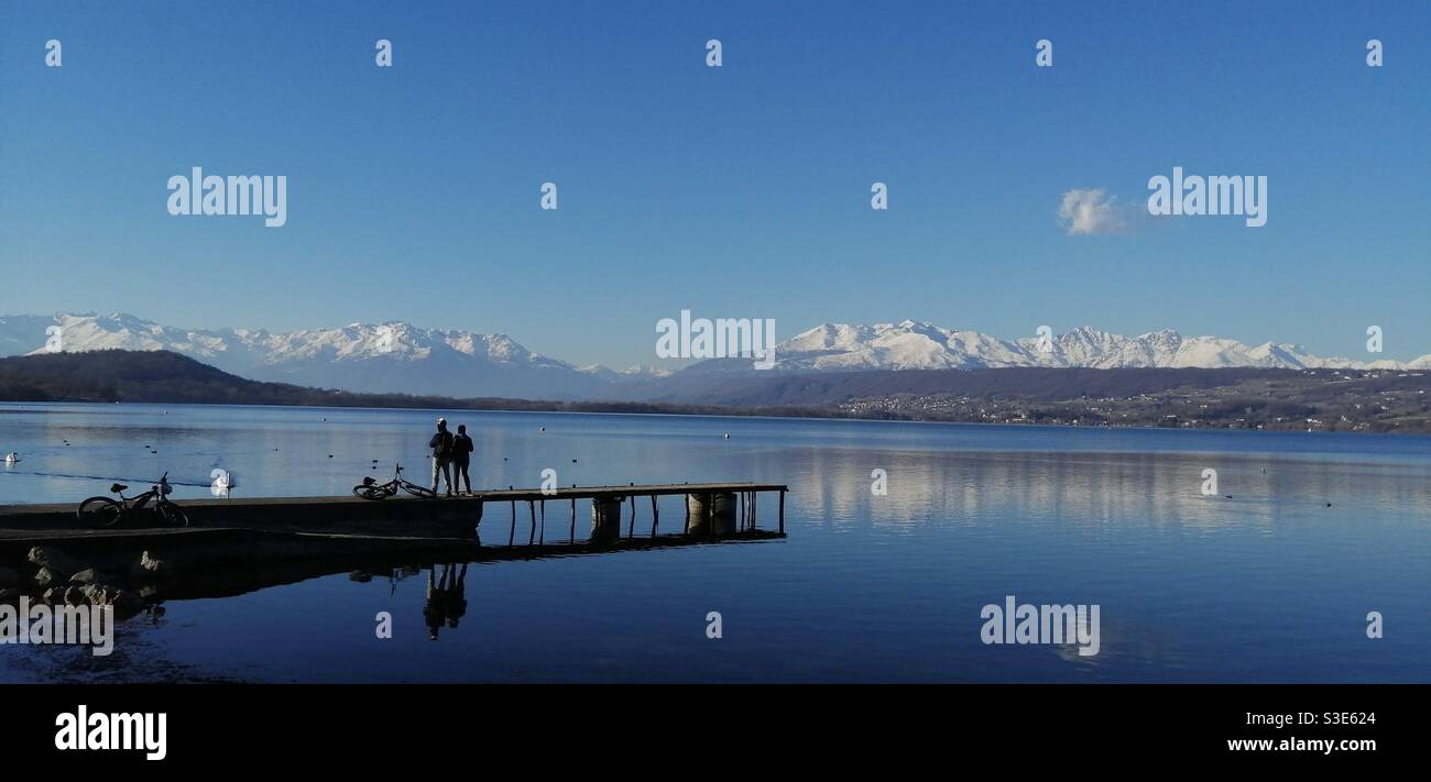 lago di viverone Piemonte Foto Stock