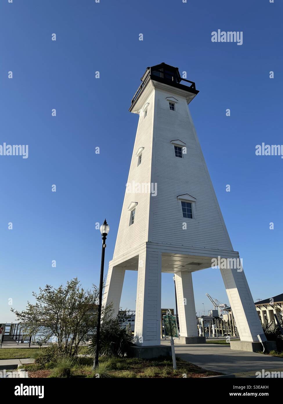 Replica del faro di Ship Island a Jones Park Gulfport Mississippi Foto Stock