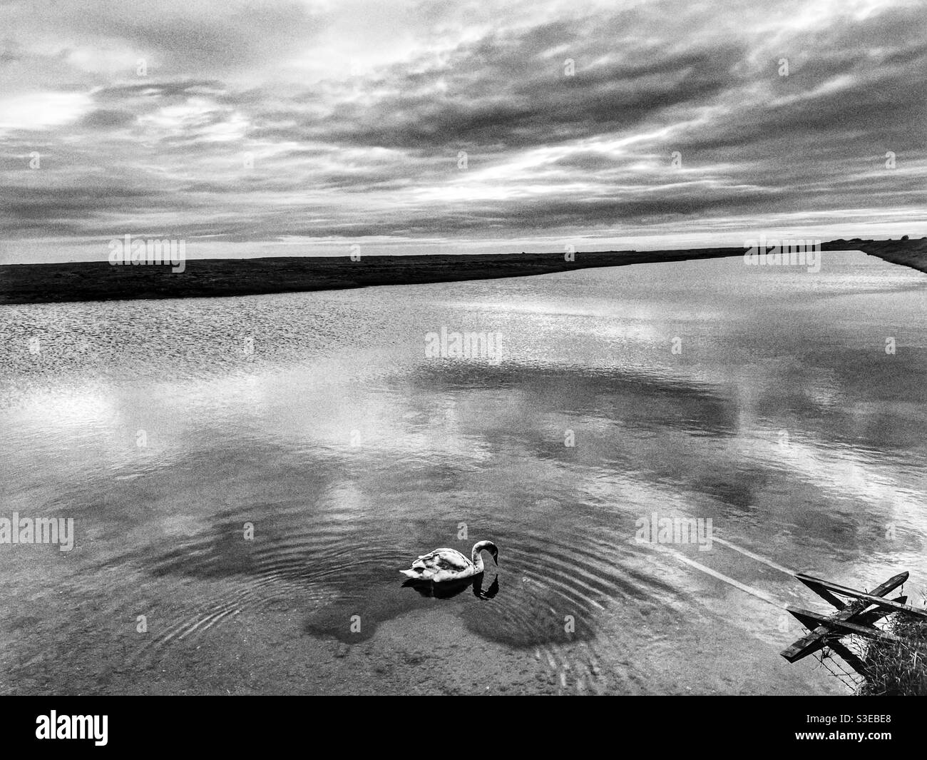 Laguna Bawdsey Suffolk in Inghilterra - Immagine stock catturata con smartphone