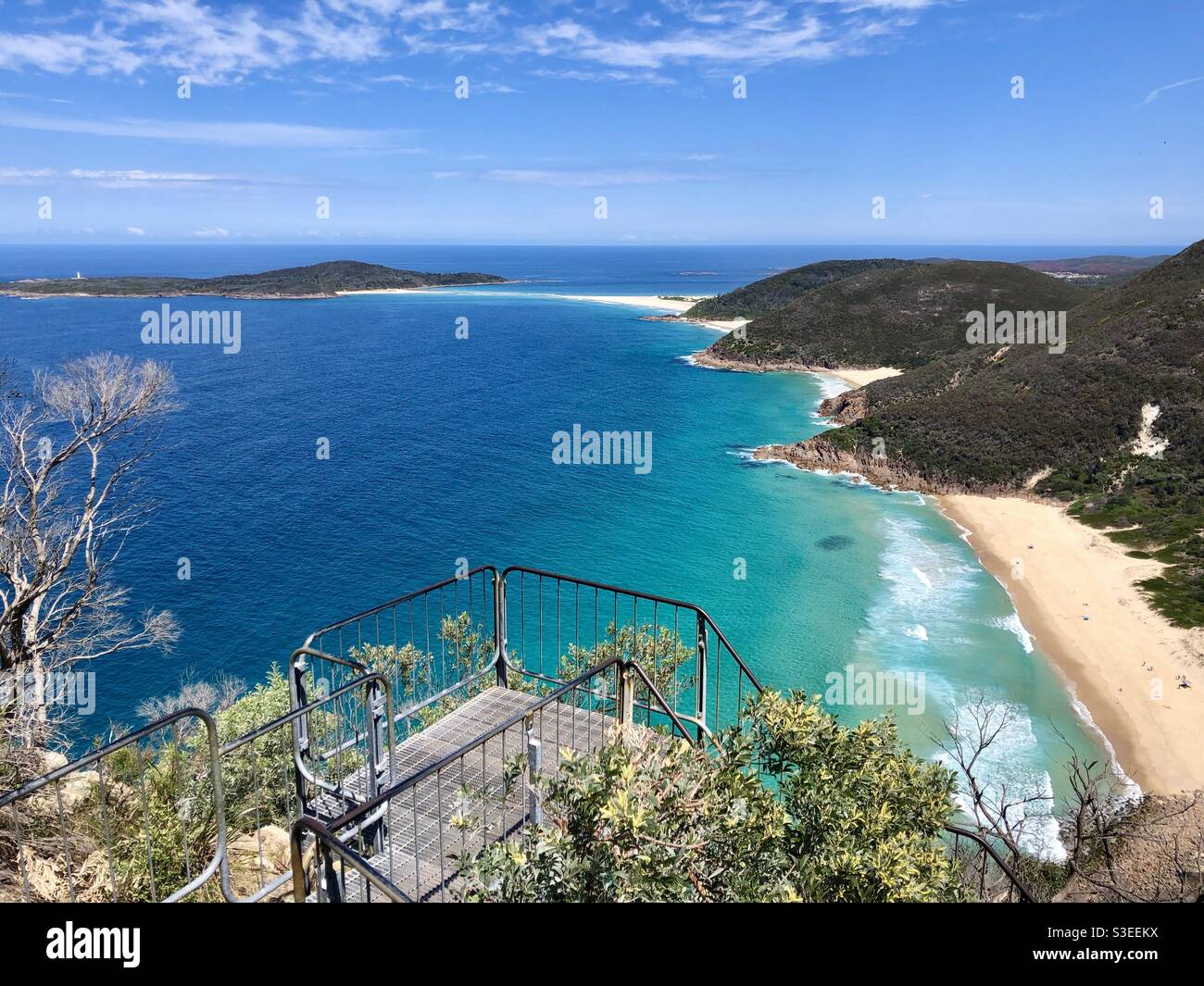 Trekking Monte Tomaree, Port Stephens NSW Foto Stock