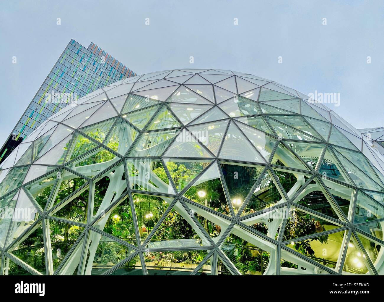 Le sfere nella sede centrale della Amazon a Seattle, Washington Foto stock  - Alamy