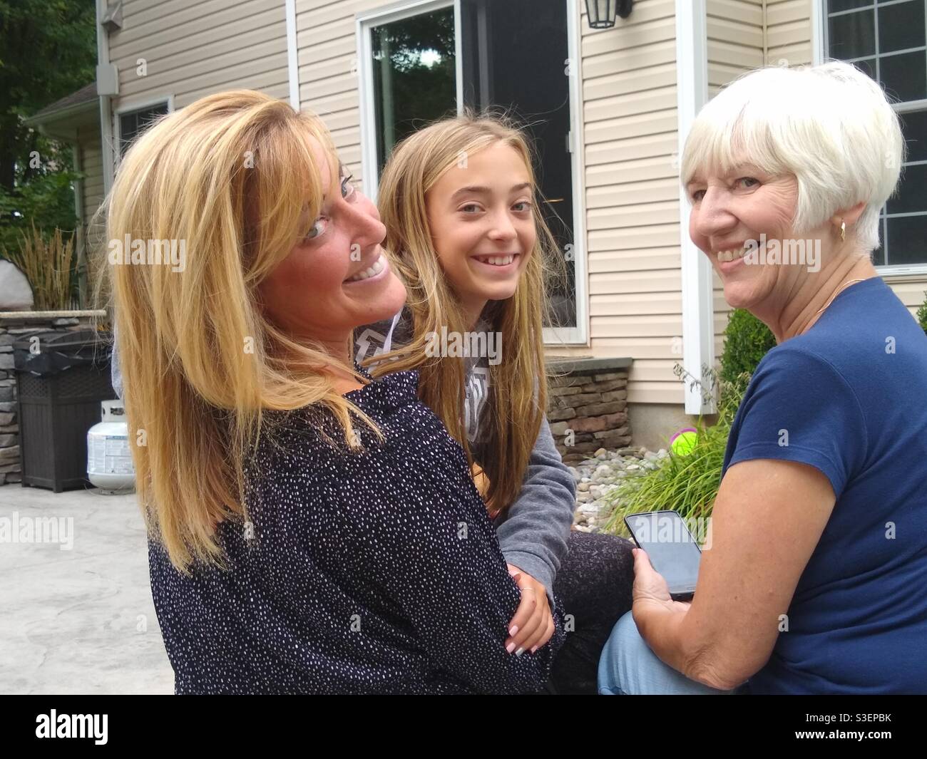 Tre generazioni di donne Foto Stock