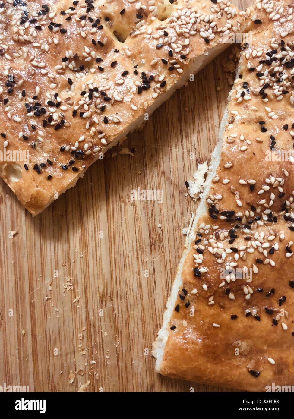 Pane pita appena fatto in casa Foto Stock