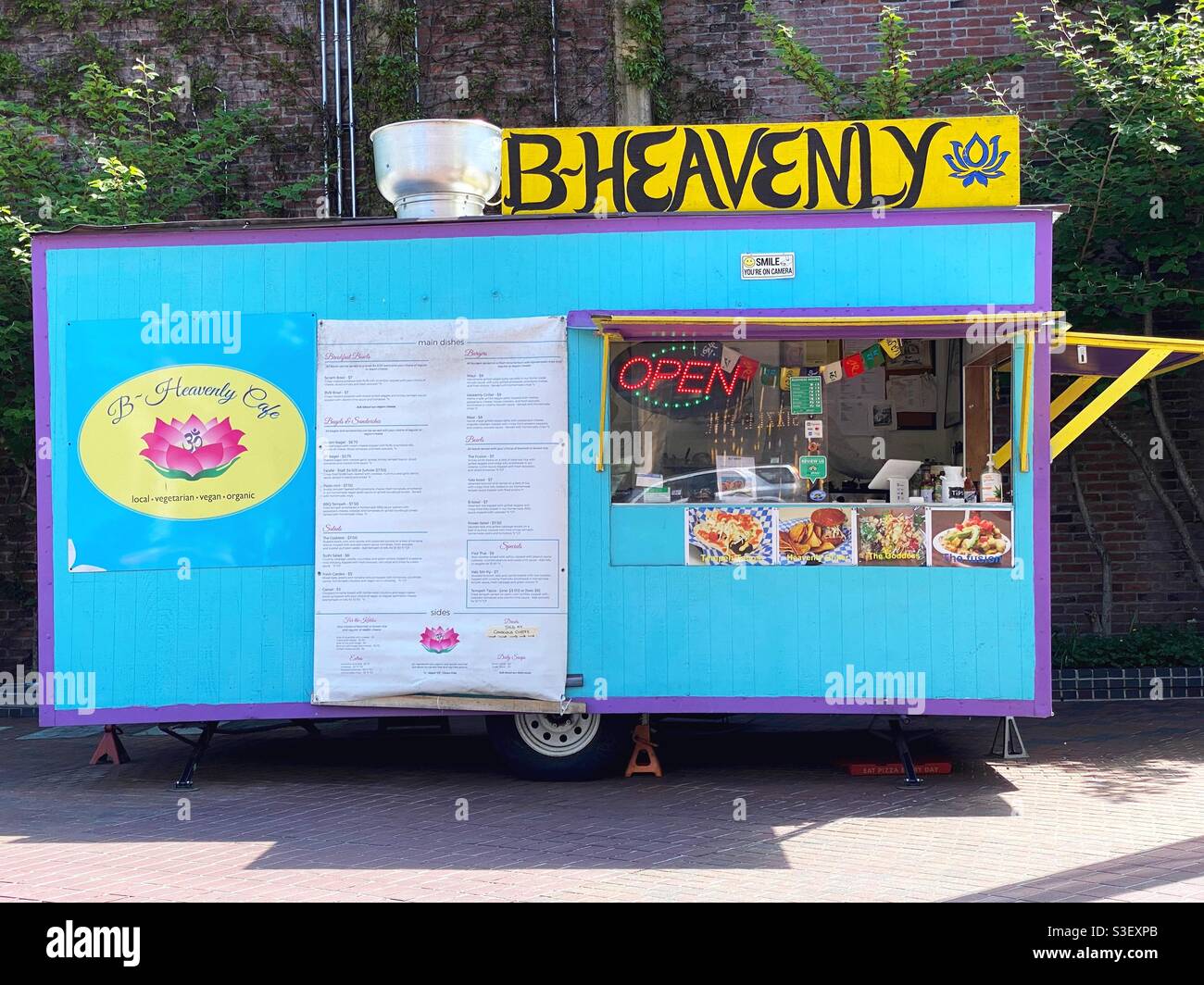 B-Heavenly food cart a Eugene, Oregon. Foto Stock