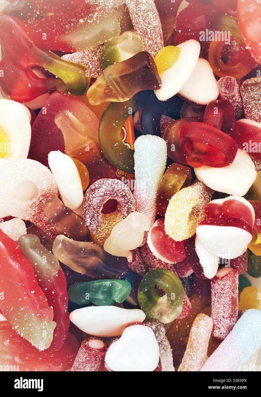 Una fotografia ravvicinata dei dolci picknmix Foto Stock