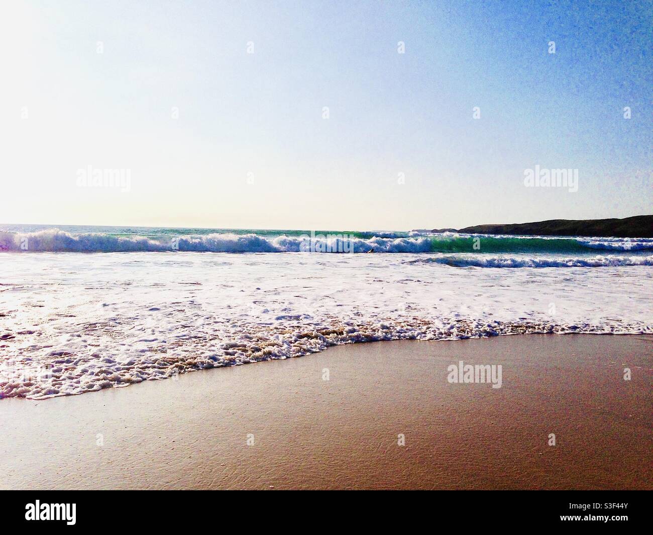 Spiaggia di Pembrokeshire - spiaggia deserta senza persone Foto Stock