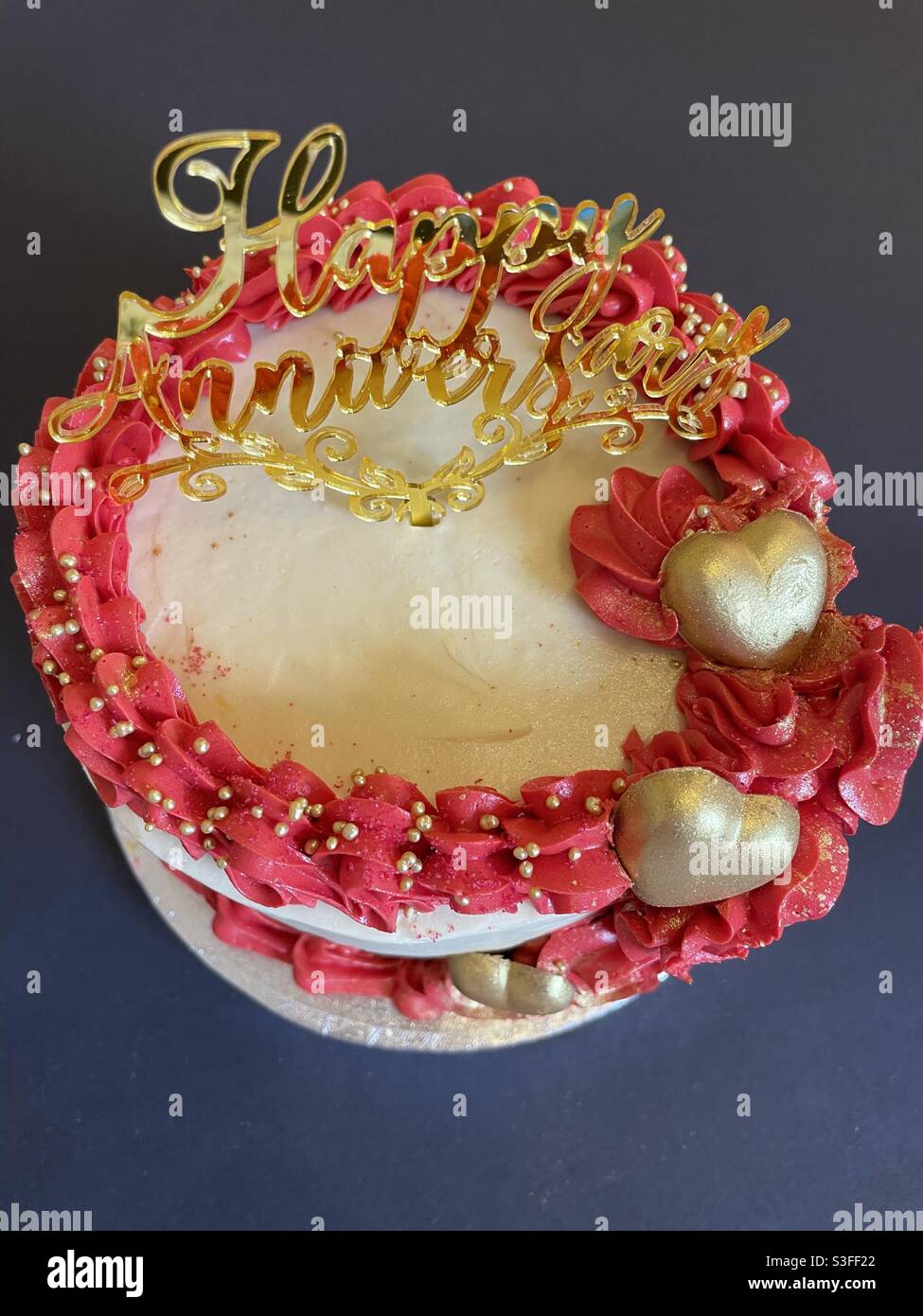 Anniversario Cake sapore di vaniglia Foto Stock